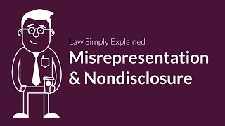 Misrepresentation and Nondisclosure  Contracts  Defenses amp Excuses [upl. by Nehtanoj582]