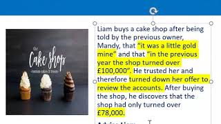 How to apply misrepresentation Liam cupcake scenario [upl. by Oman]