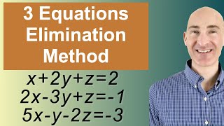 Solving Systems of 3 Equations Elimination [upl. by Cran]