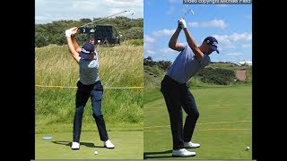 Justin Thomas golf swing  Long Iron faceon amp downtheline July 2017 [upl. by Paola829]