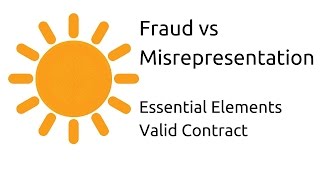 Fraud vs Misrepresentation  Other Essential Elements of a Valid Contract  CA CPT  CS amp CMA [upl. by Airliah758]